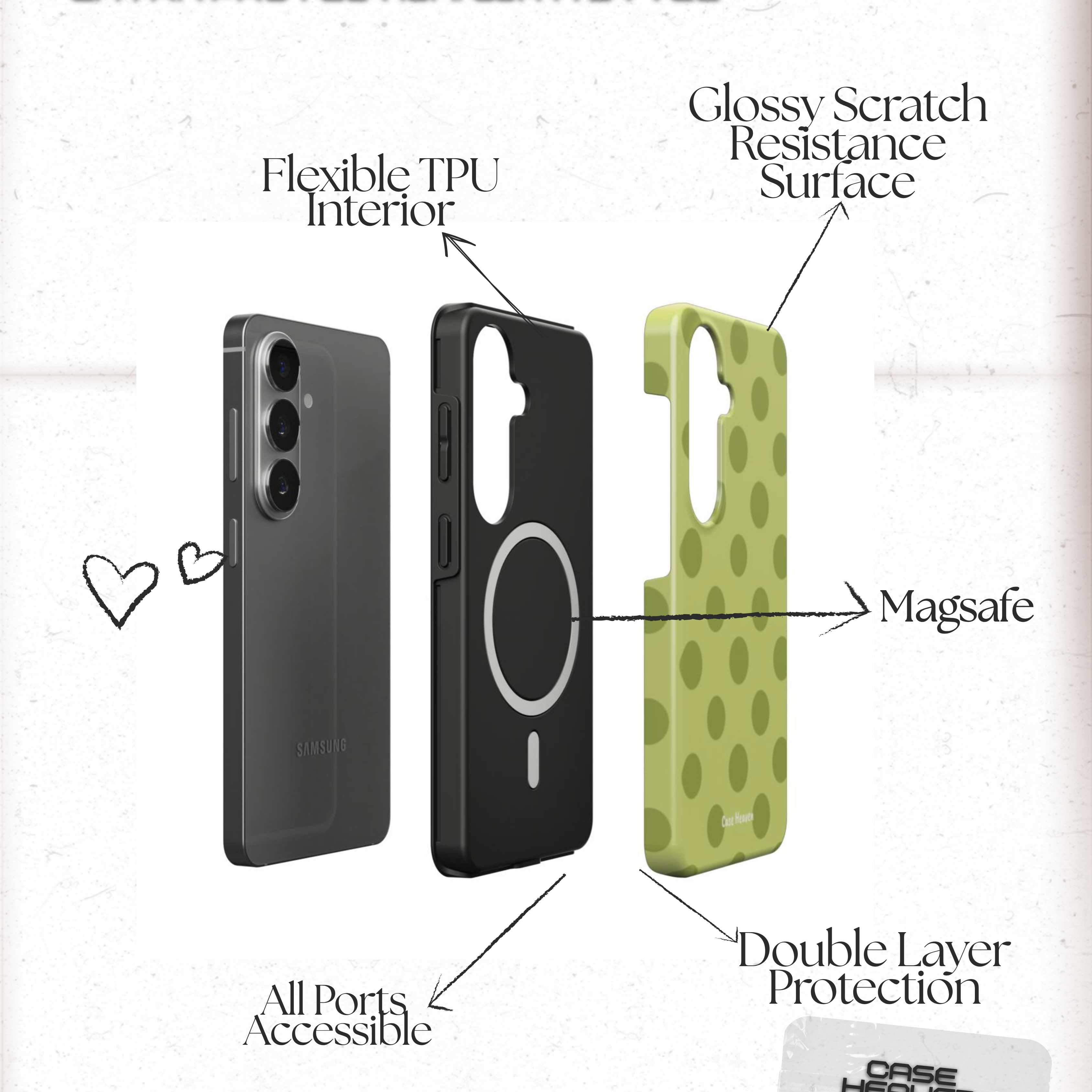 Mocha Olive Dots | Magnetic Tough Phone Case