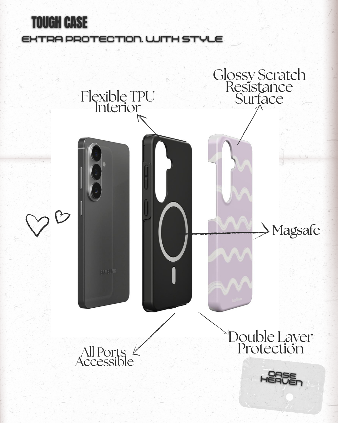 Violet Waves | Magnetic Tough Phone Case