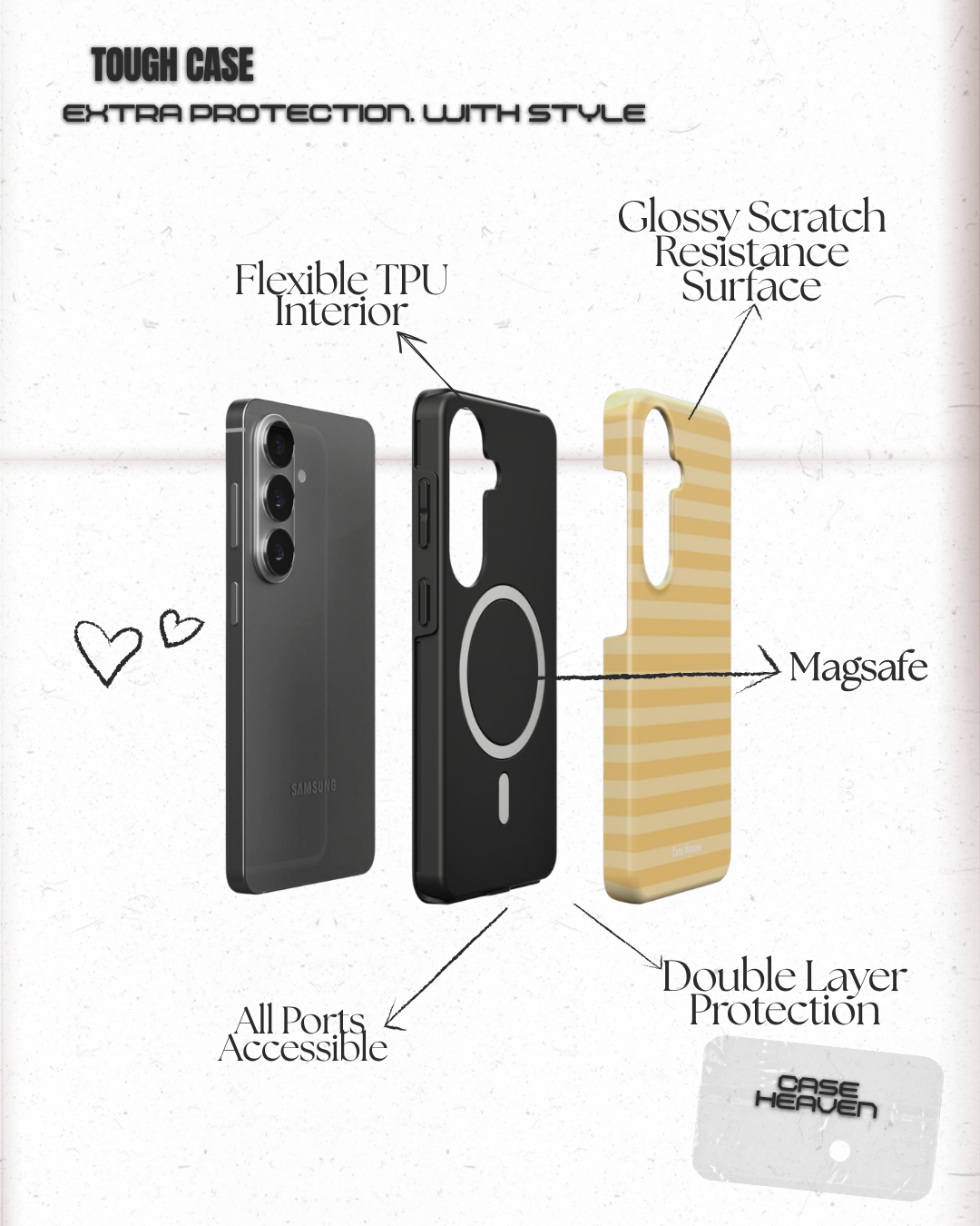 Minimal Summer Stripes | Magnetic Tough Phone Case