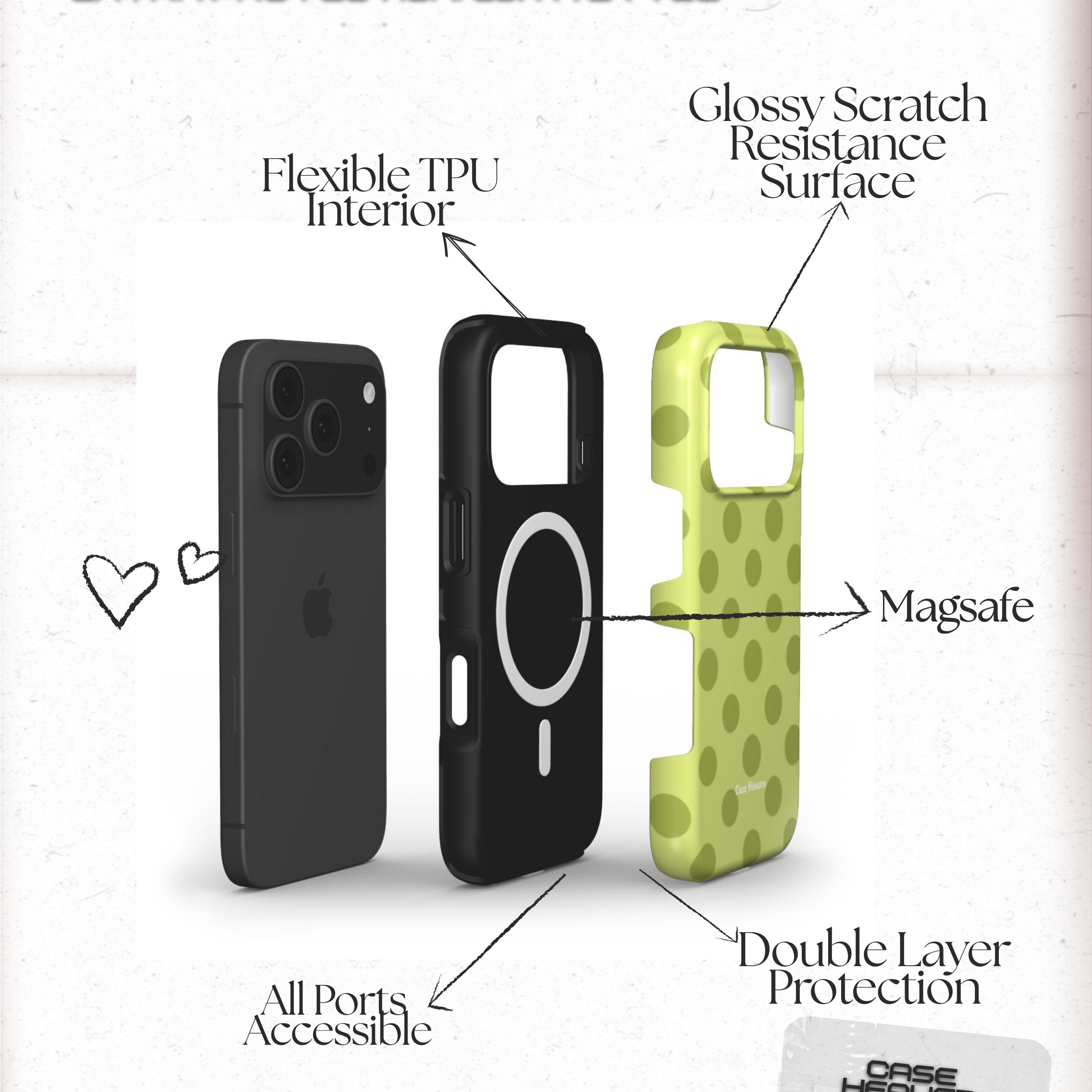 Mocha Olive Dots | MagSafe Tough Phone Case