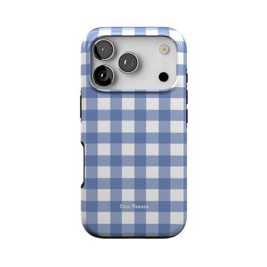 Powder Blue Gingham | MagSafe Tough Phone Case