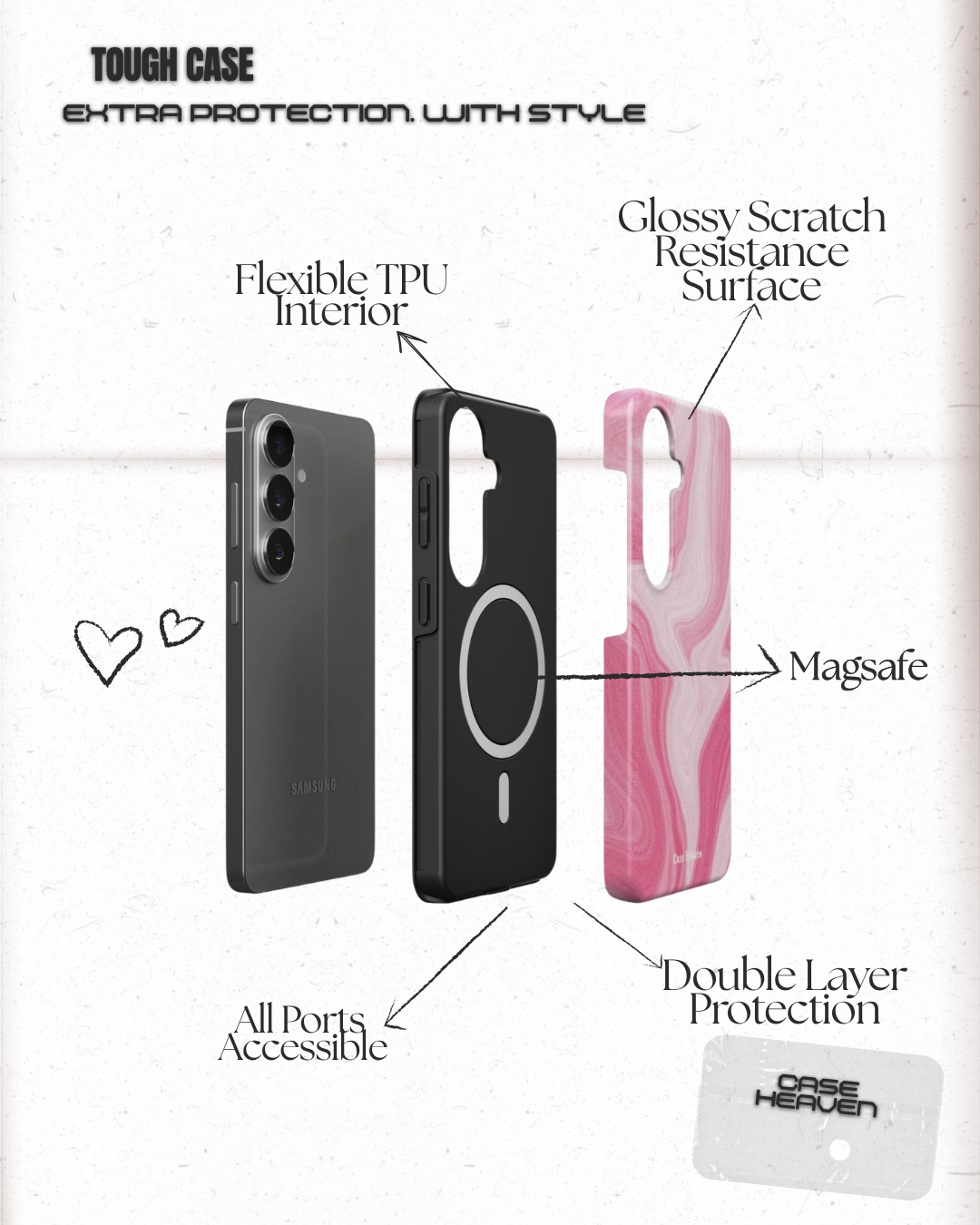 Pink Marble | Magnetic Tough Phone Case