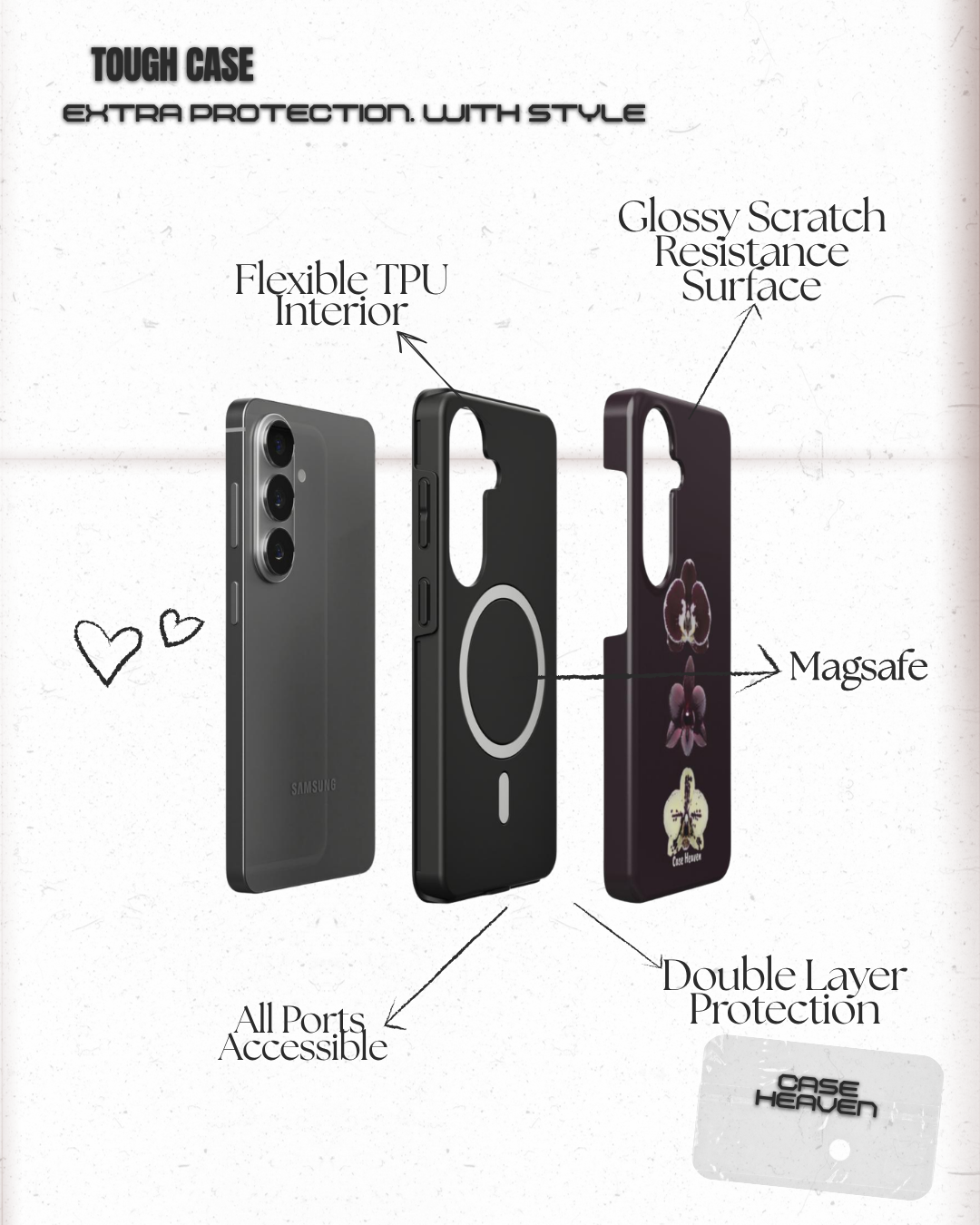 Midnight Orchid | Magnetic Tough Phone Case