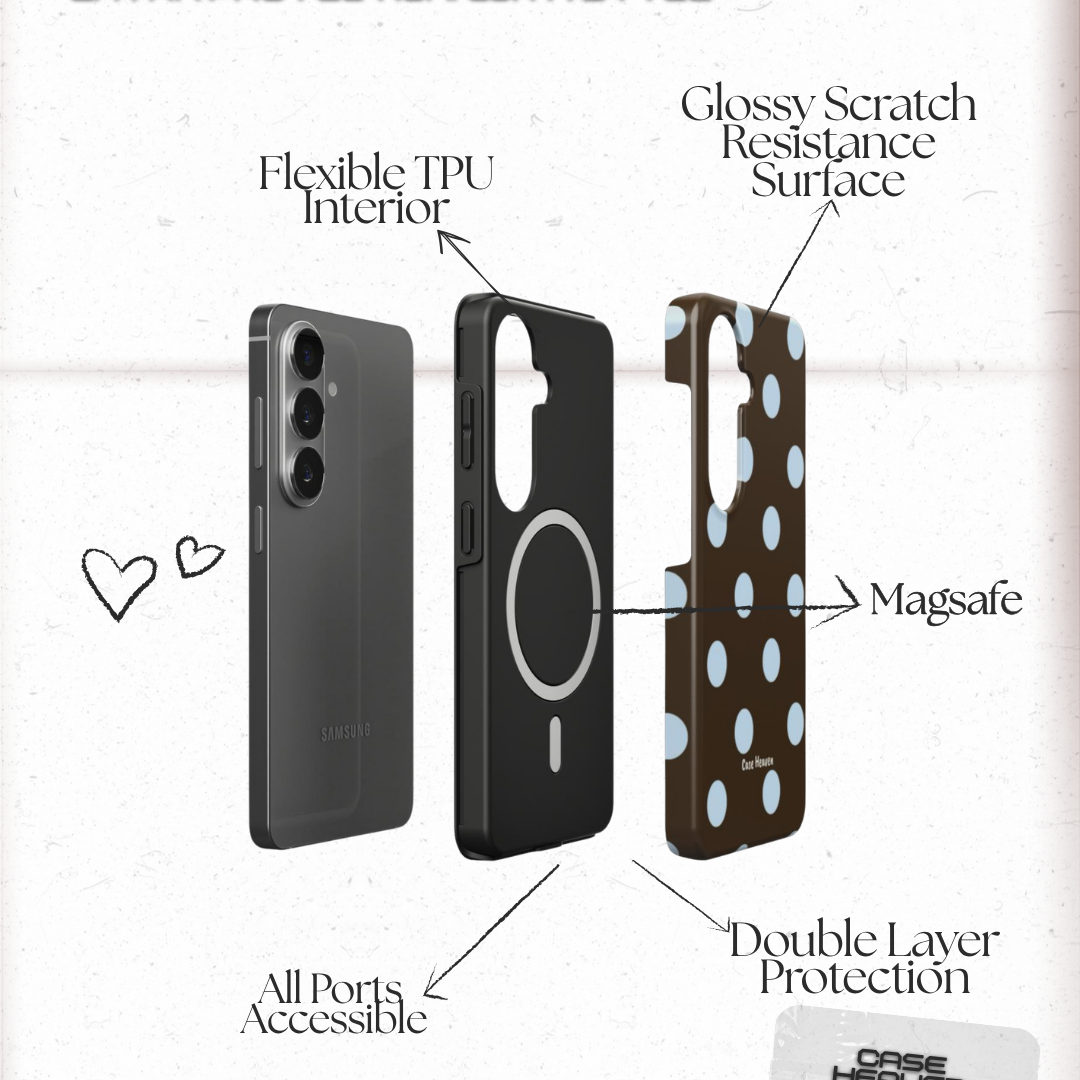 Minty Polka Dots | Magnetic Tough Phone Case