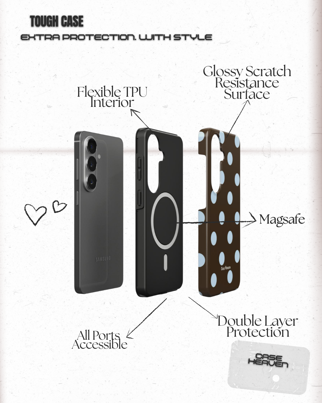 Minty Polka Dots | Magnetic Tough Phone Case