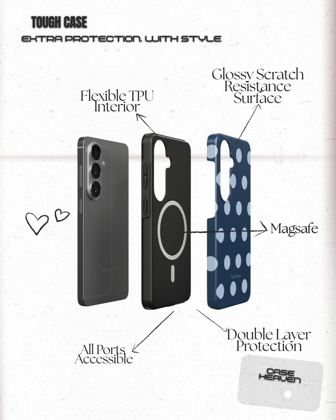 Midnight Polka Dots | Magnetic Tough Phone Case