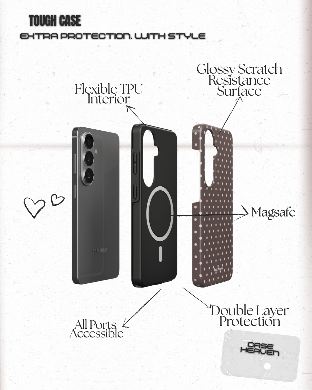 Minimal Polka Dots | Magnetic Tough Phone Case