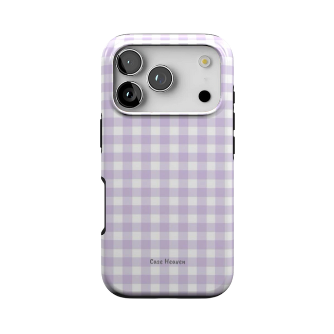 Lilac Gingham | MagSafe Tough Phone Case
