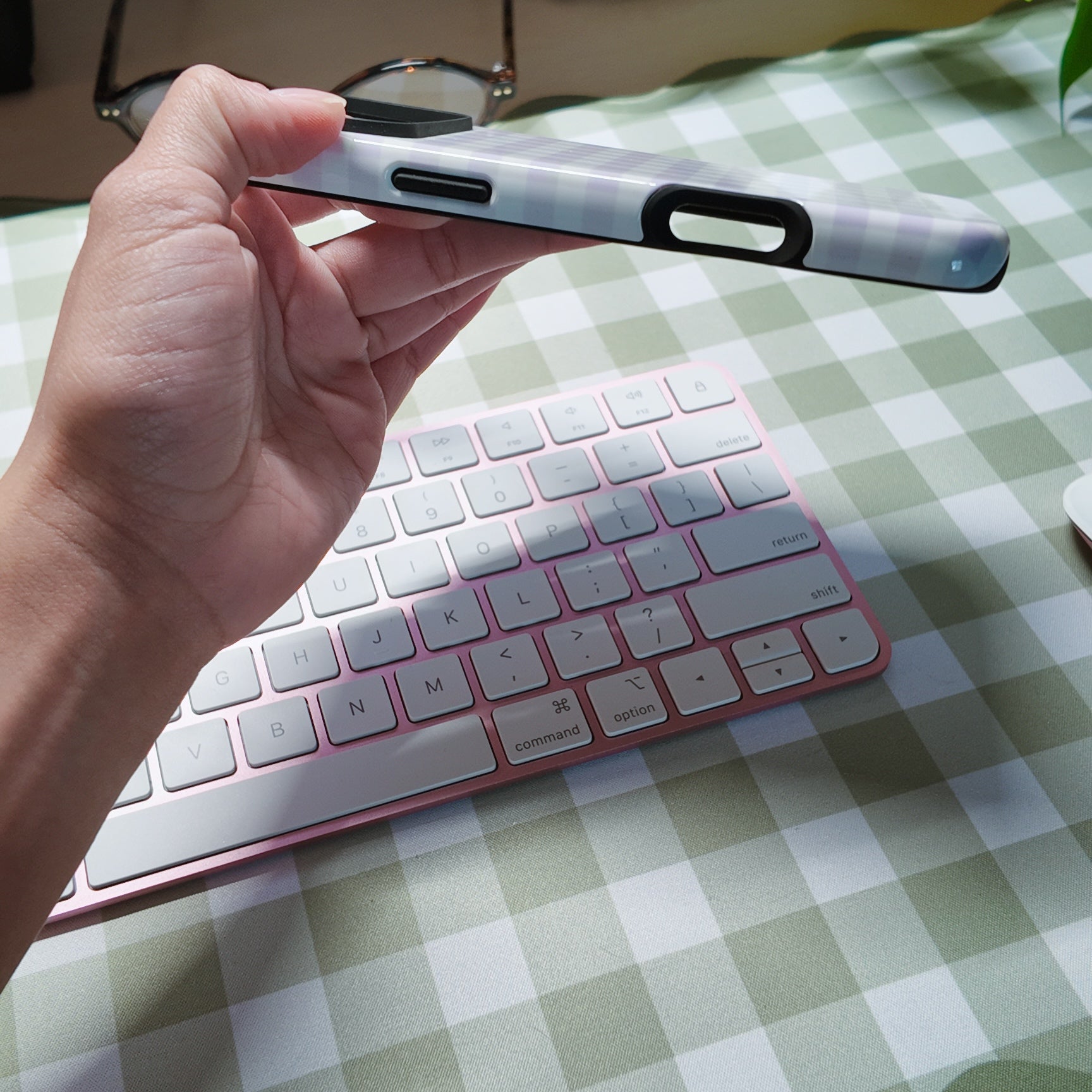 Lilac Gingham | Tough Phone Case ( Clearance )