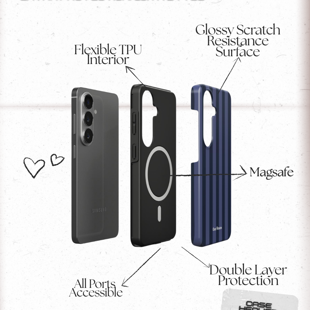 BlueBerry Stripes | Magnetic Tough Phone Case