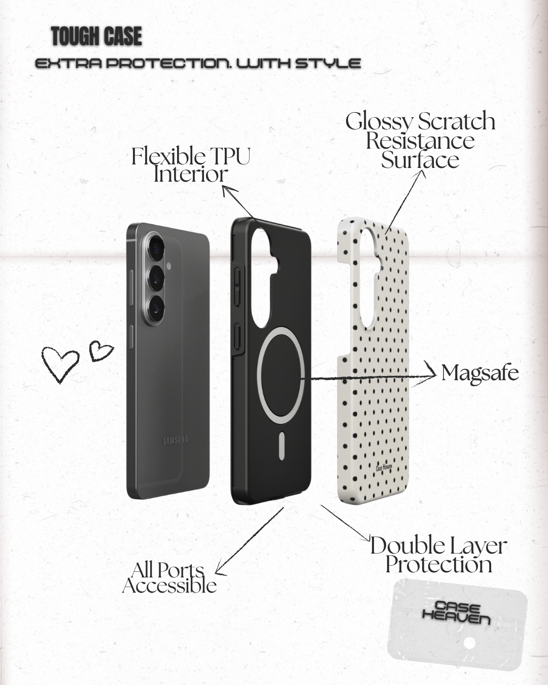 Classy Polka Dots | Magnetic Tough Phone Case