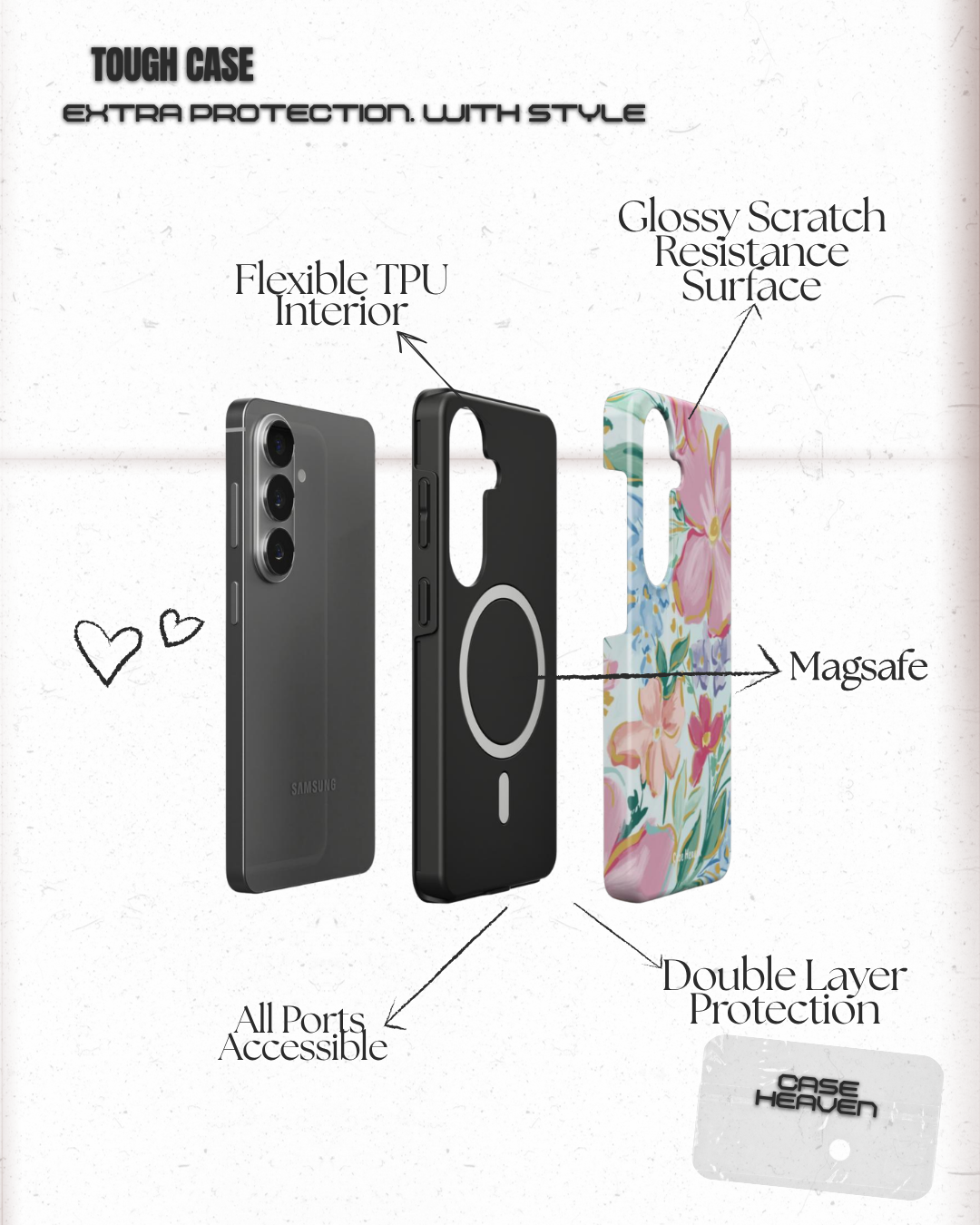 Painted Flowers | Magnetic Tough Phone Case