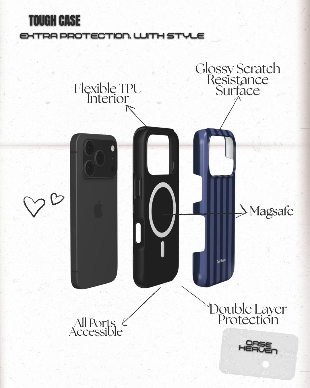 BlueBerry Stripes | MagSafe Tough Phone Case