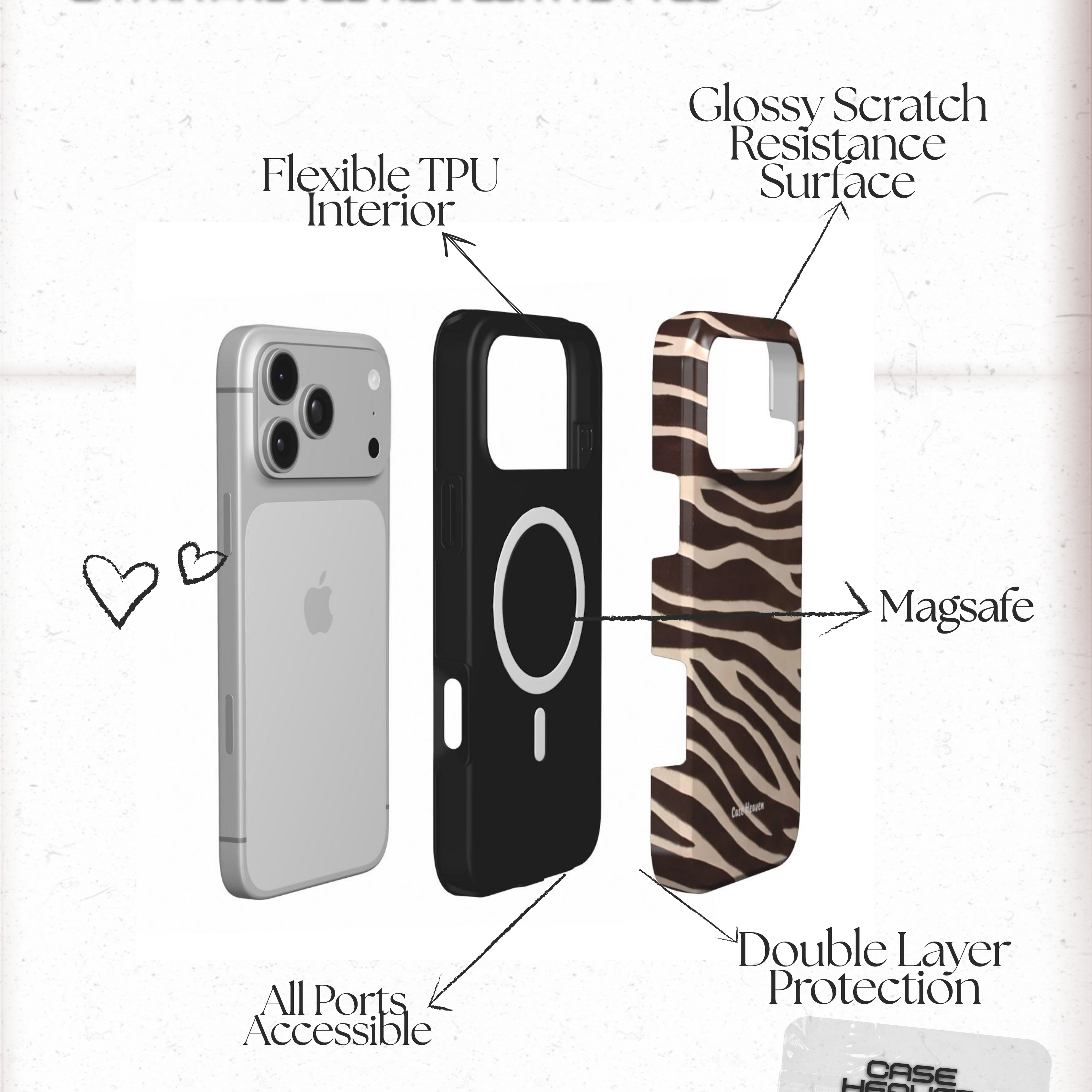 Chocolate Zebra | MagSafe Tough Phone Case
