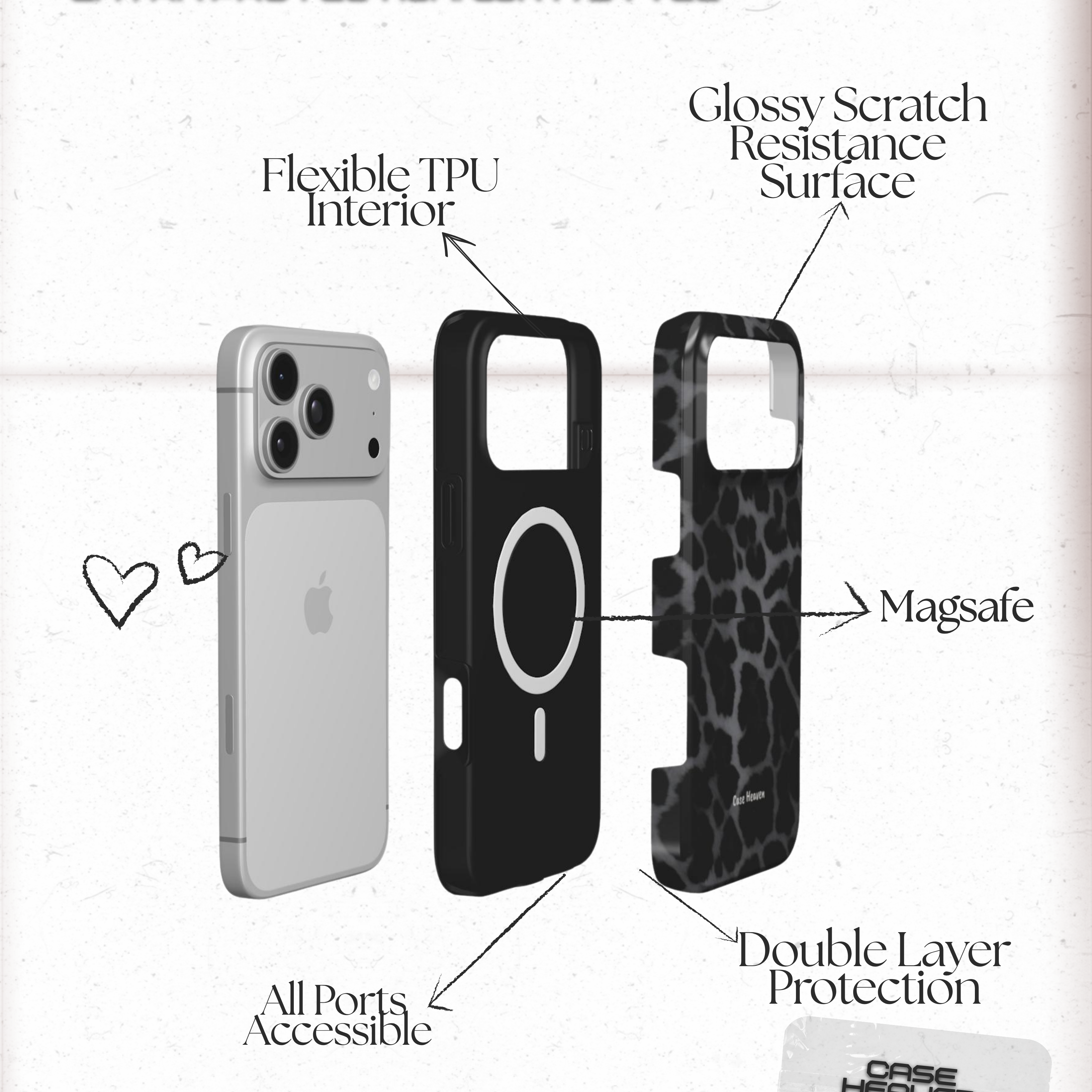 Midnight Cheetah | MagSafe Tough Phone Case