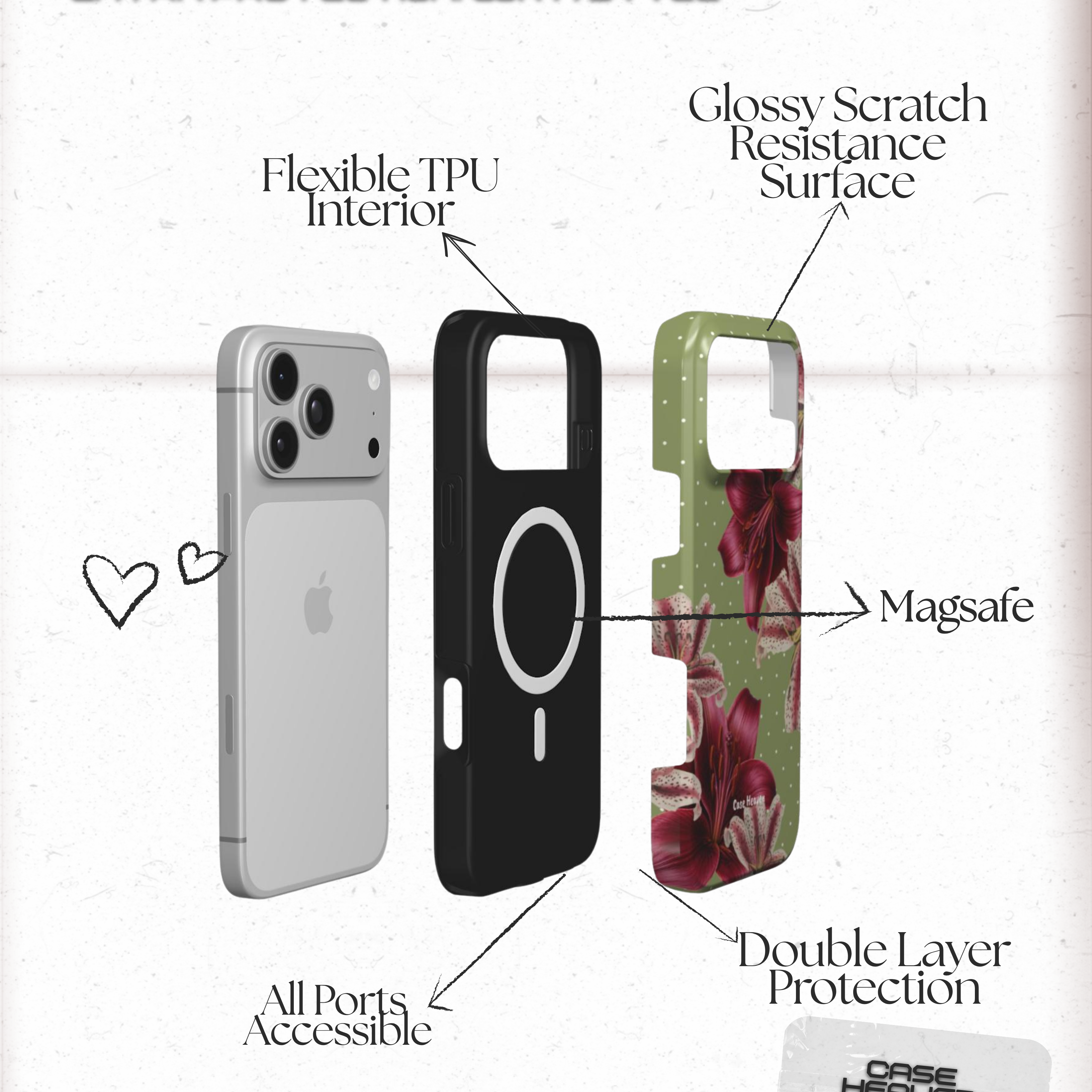 Burgundy Bloom | MagSafe Tough Phone Case