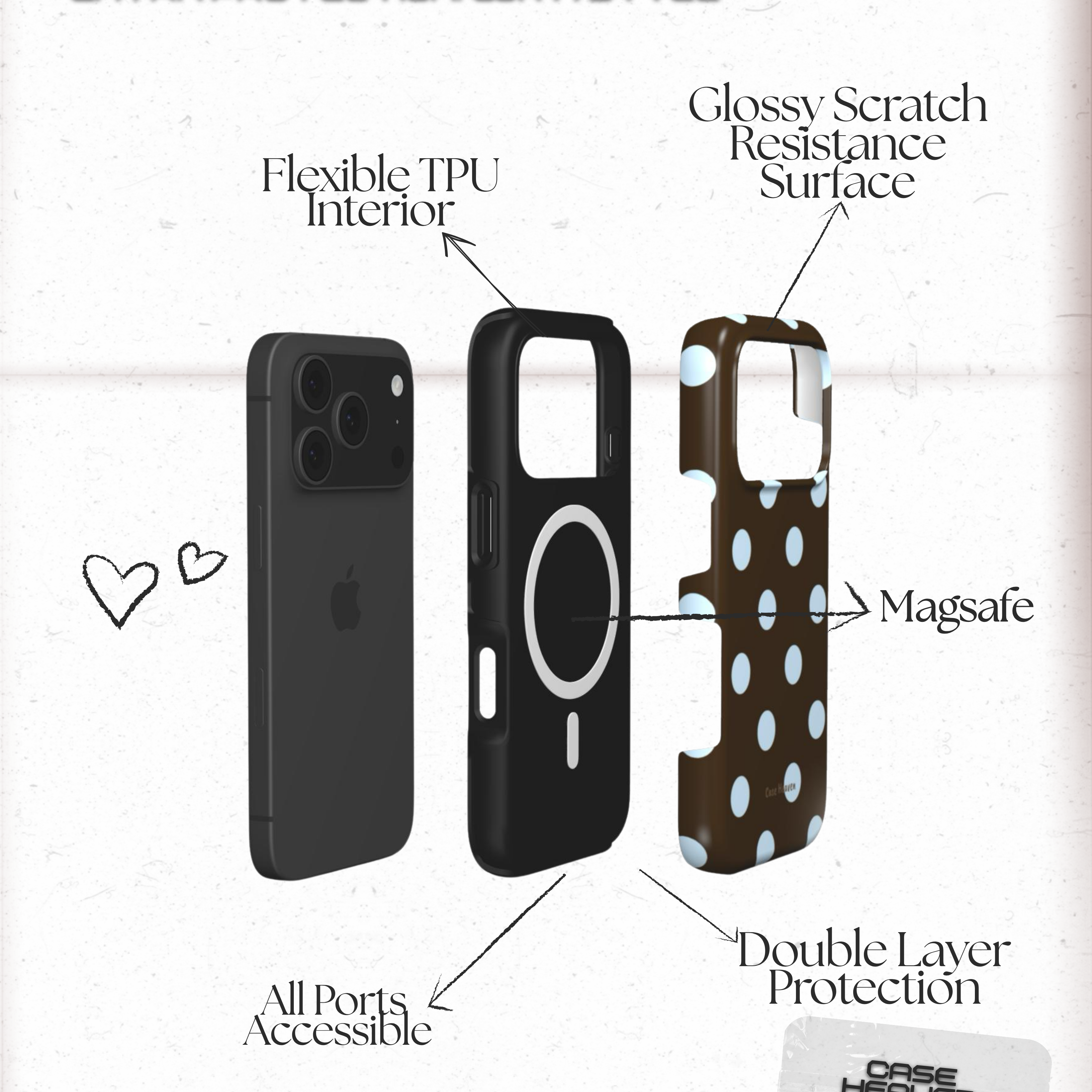 Minty Polka Dots | MagSafe Tough Phone Case