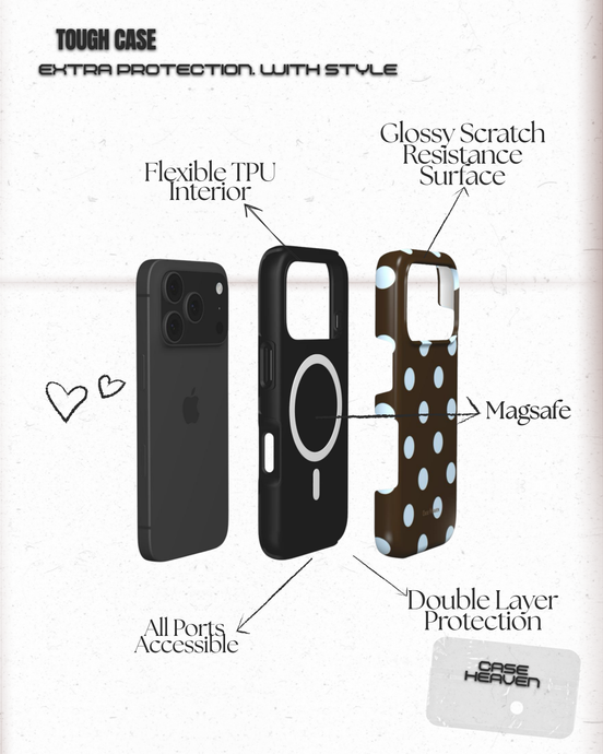 Minty Polka Dots | MagSafe Tough Phone Case