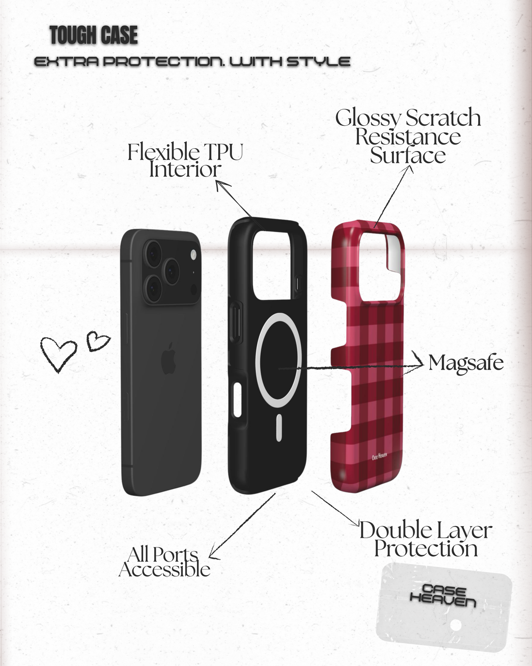 Ruby Gingham | MagSafe Tough Phone Case