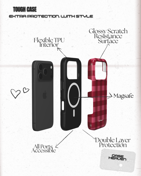 Ruby Gingham | MagSafe Tough Phone Case