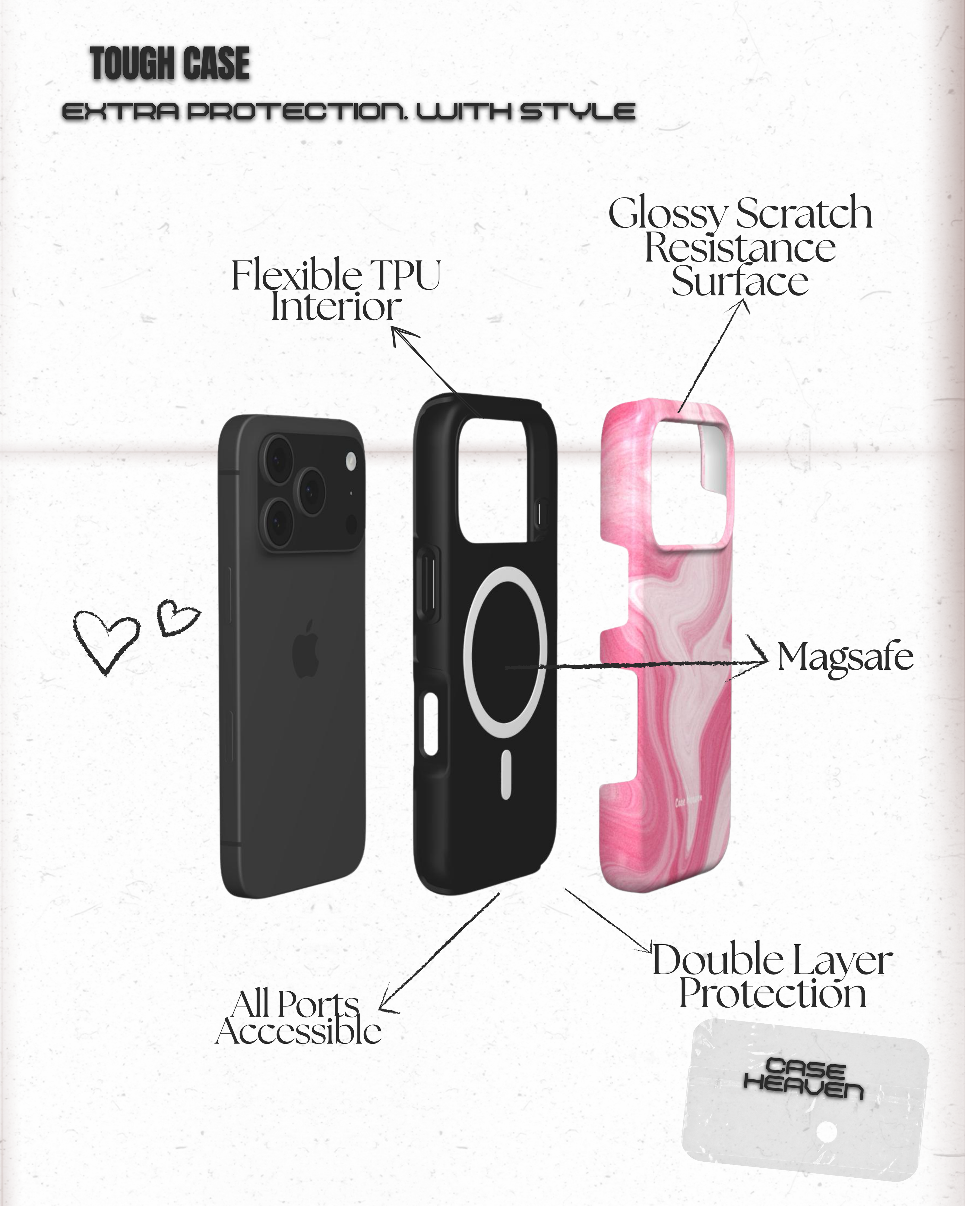 Pink Marble | MagSafe Tough Phone Case