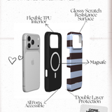 Mocha Stripes | MagSafe Tough Phone Case