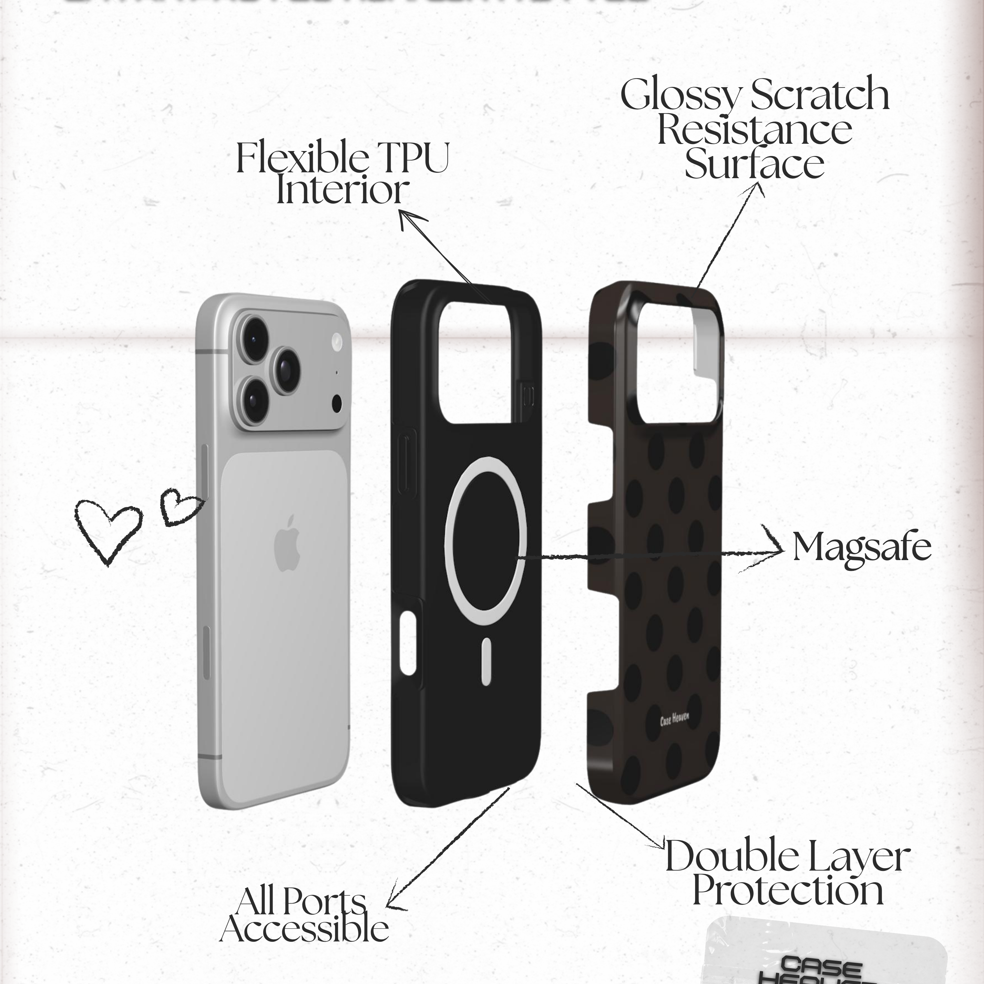 Dark Chocolate Dots | MagSafe Tough Phone Case