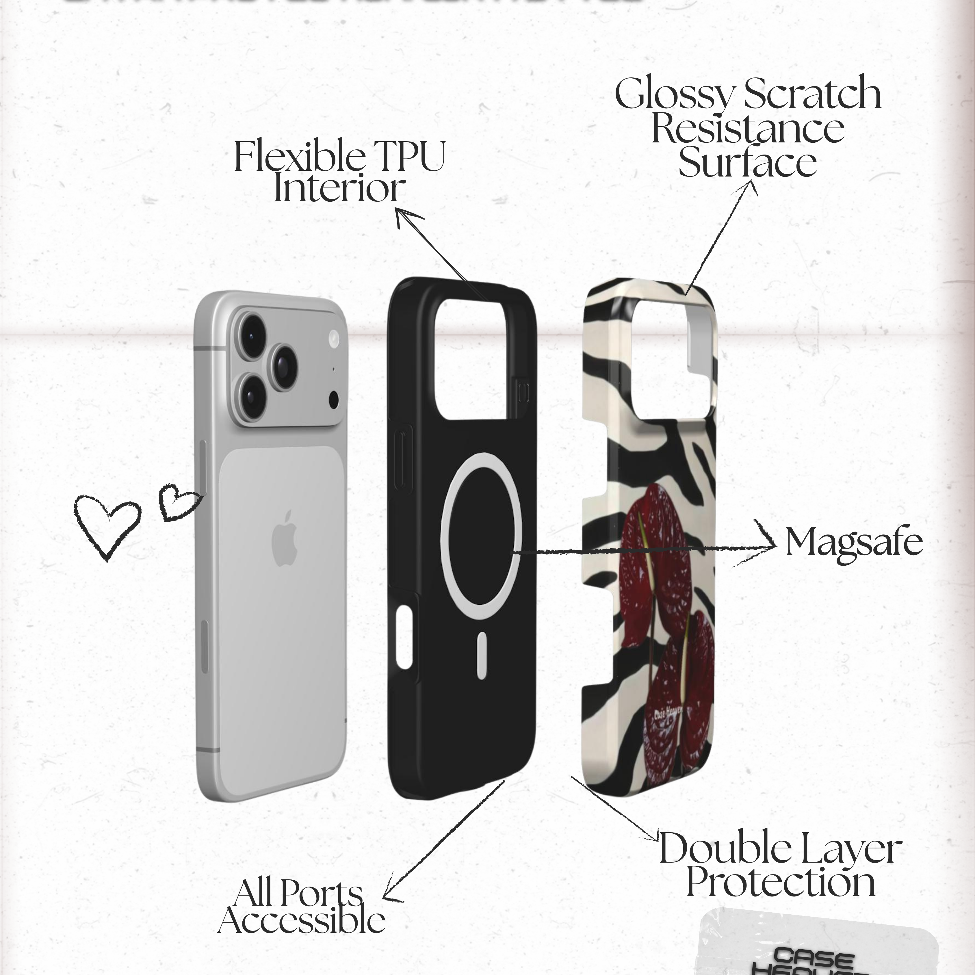 Bordeaux Safari | MagSafe Tough Phone Case