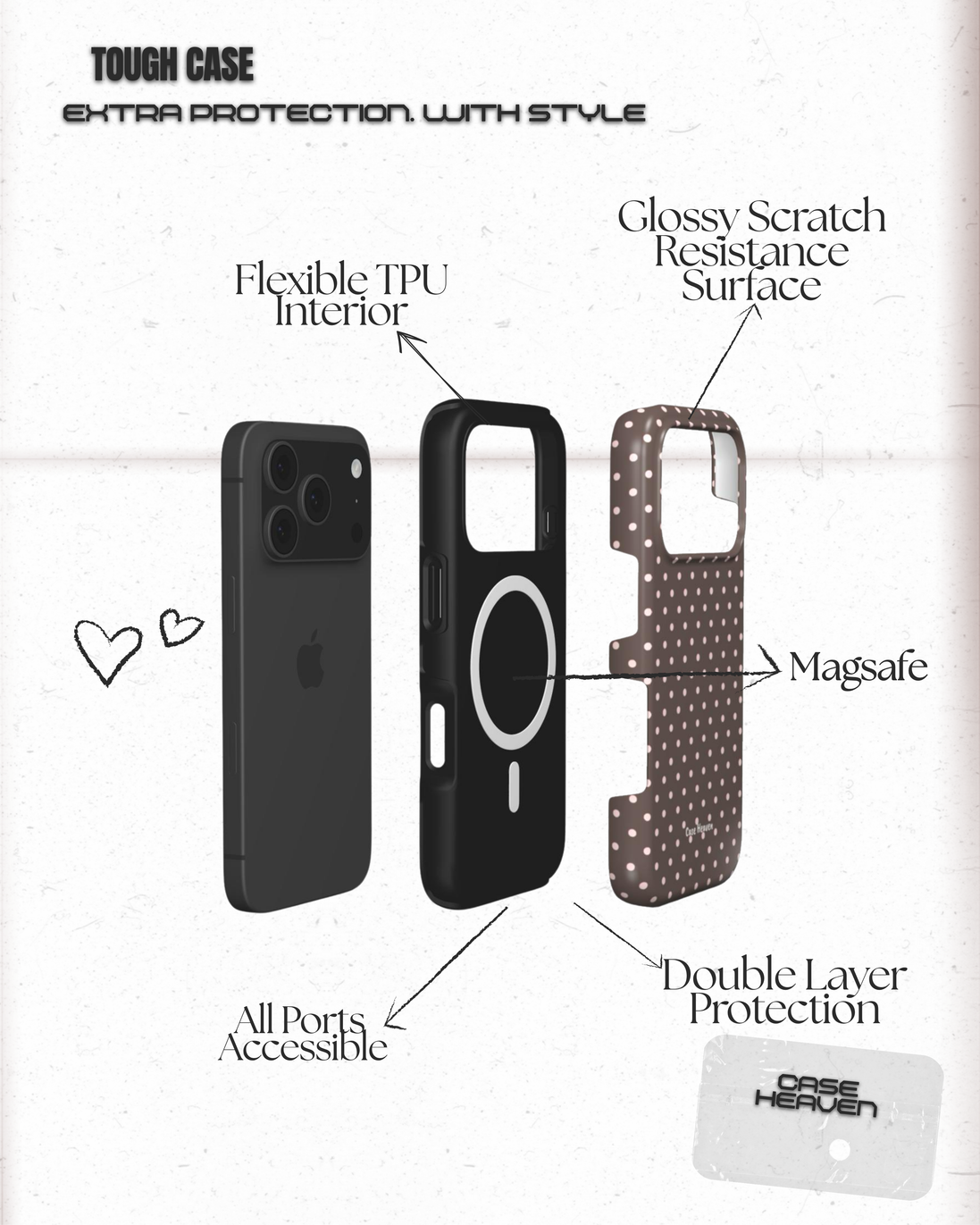 Minimal Polka Dots | MagSafe Tough Phone Case