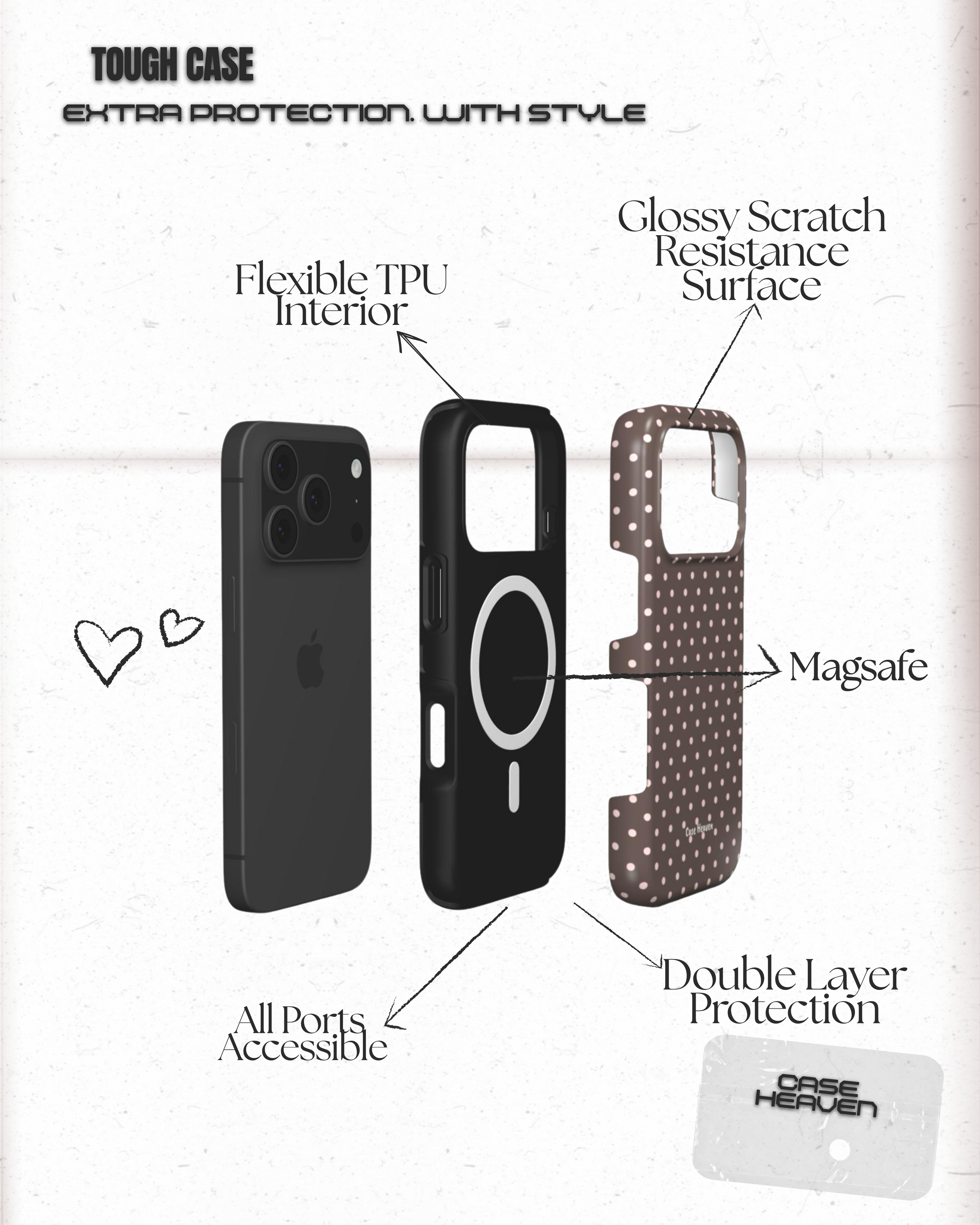 Minimal Polka Dots | MagSafe Tough Phone Case
