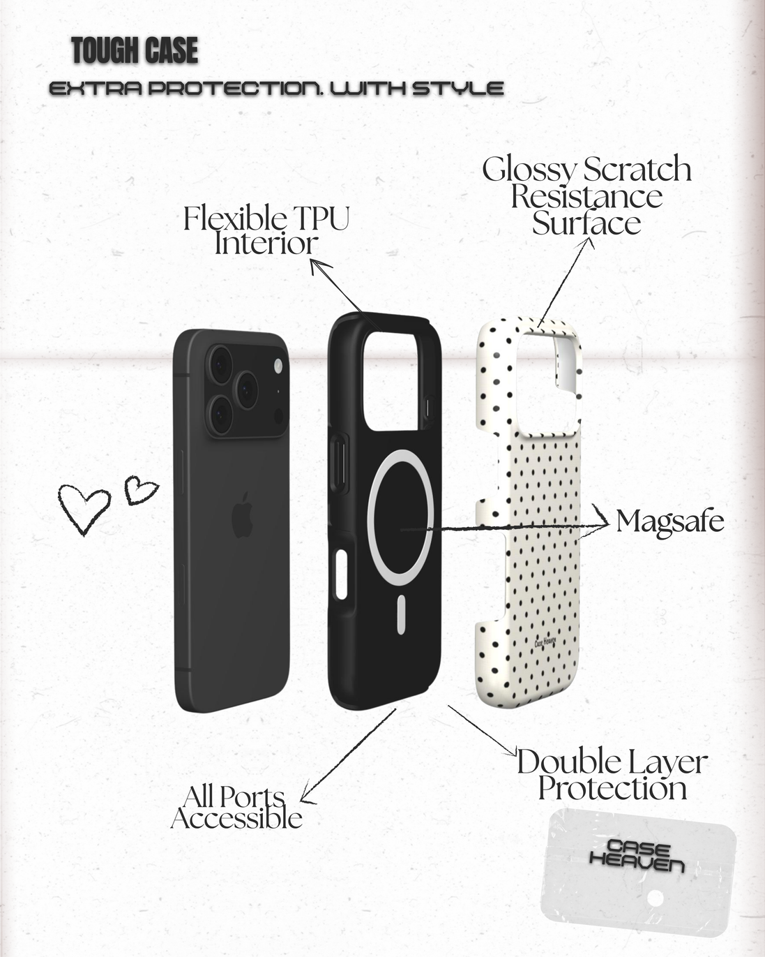 Classy Polka Dots | MagSafe Tough Phone Case