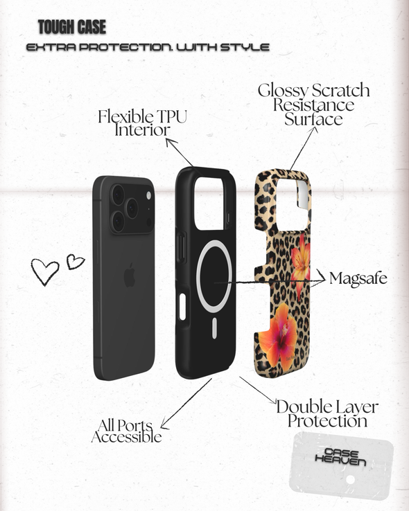 Tropical Cheetah Print | MagSafe Tough Phone Case