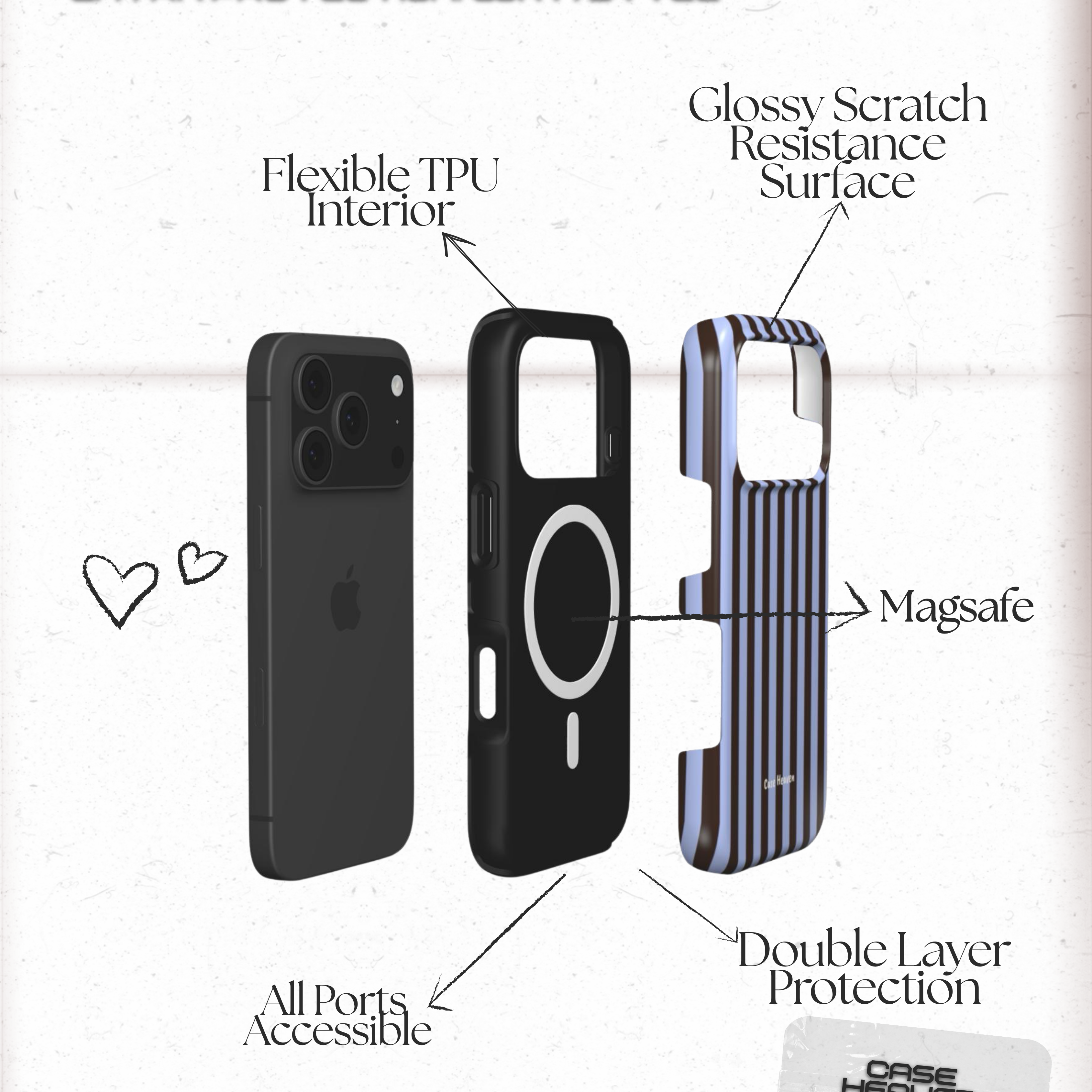 Dark Chocolate Stripes | MagSafe Tough Phone Case