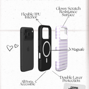 Lilac Gingham | MagSafe Tough Phone Case