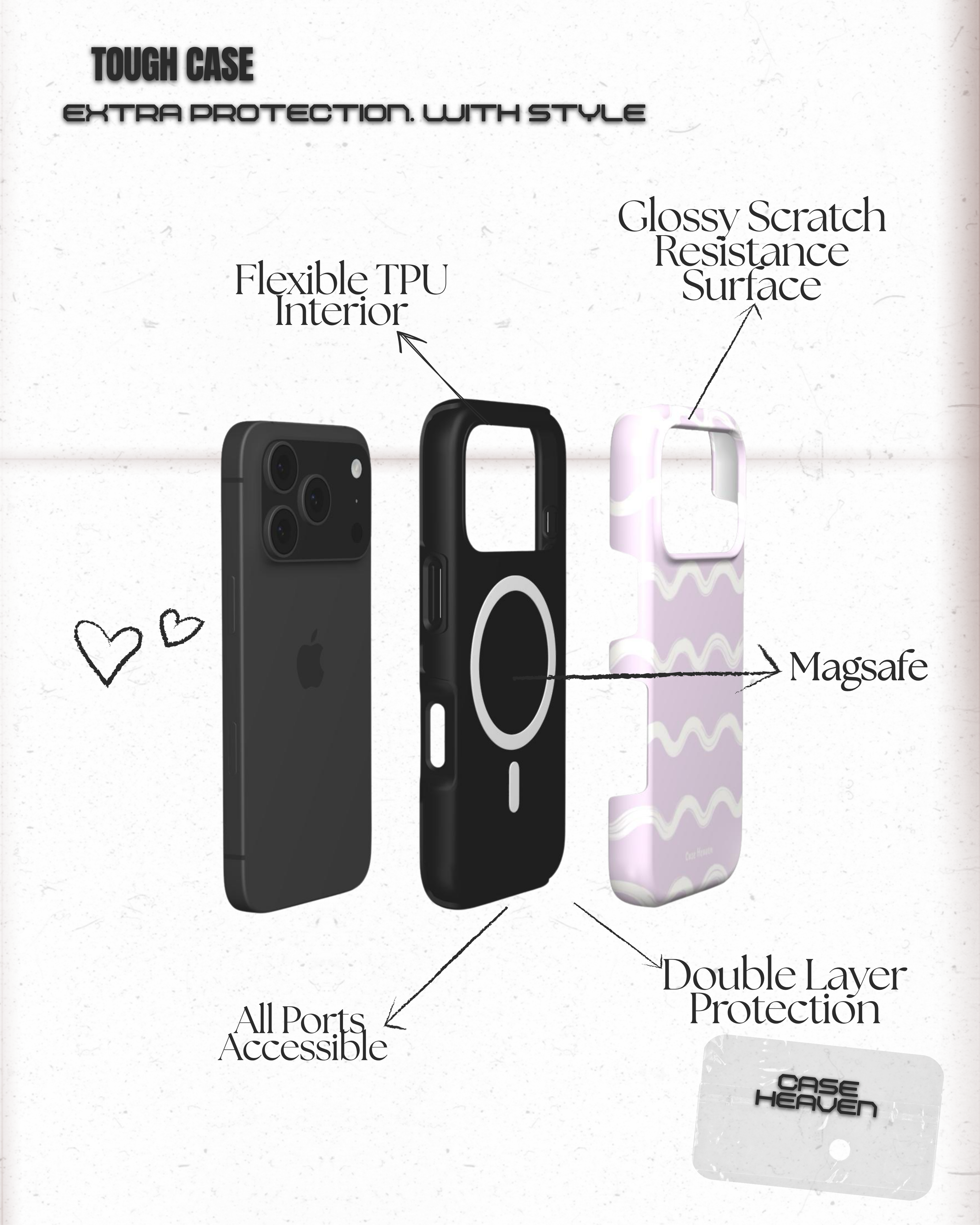 Violet Waves | MagSafe Tough Phone Case