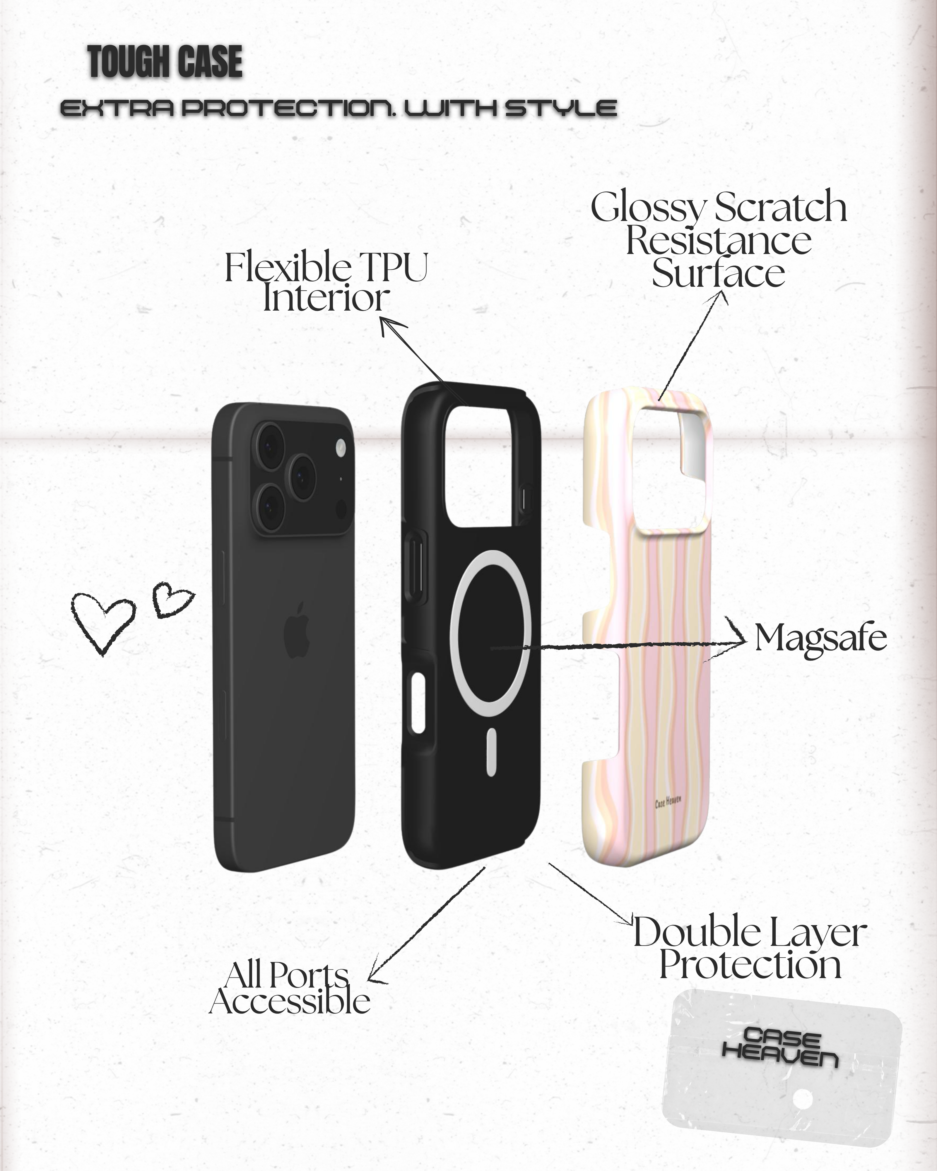 Buttercream Waves | MagSafe Tough Phone Case