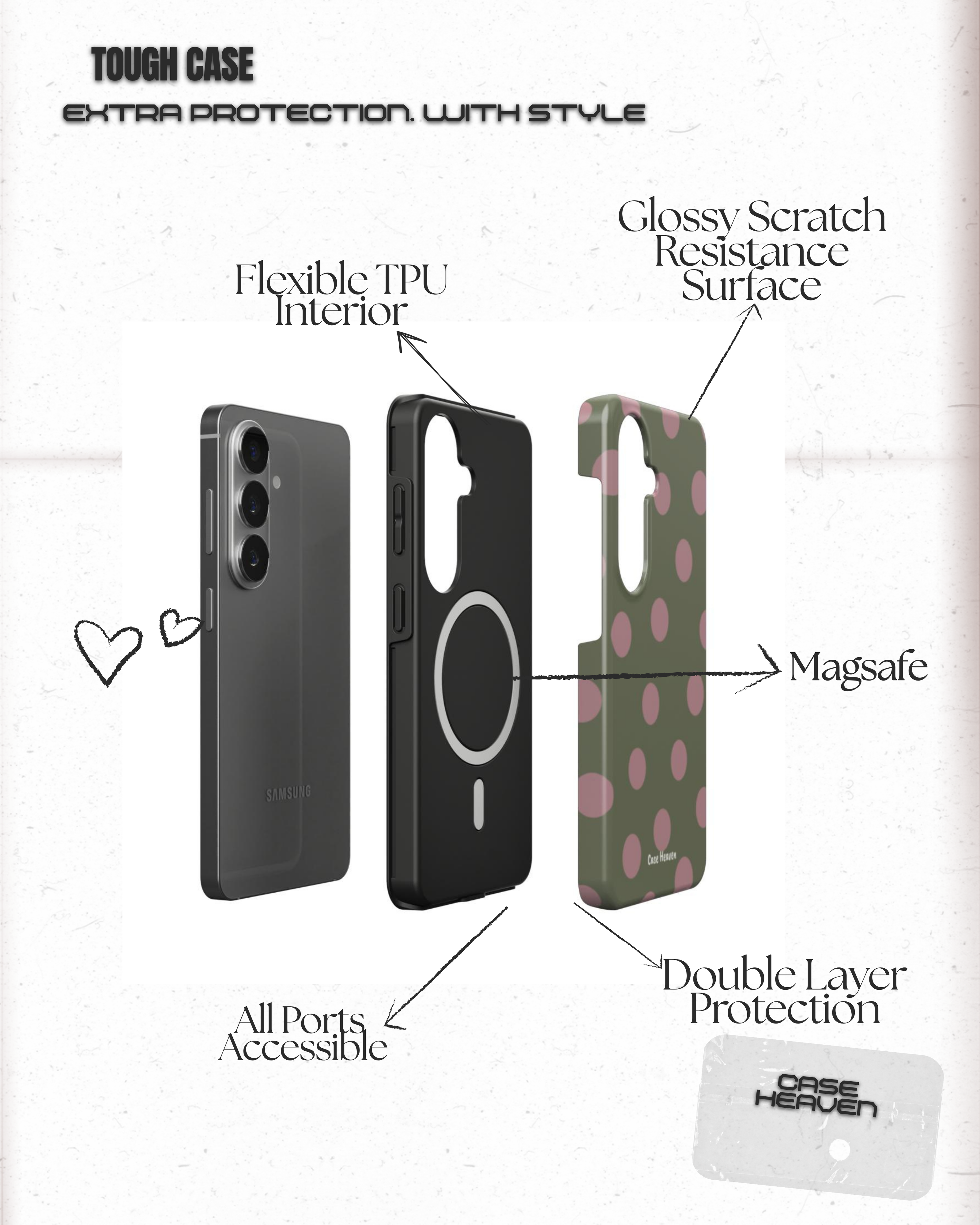 Pink Confetti | Magnetic Tough Phone Case