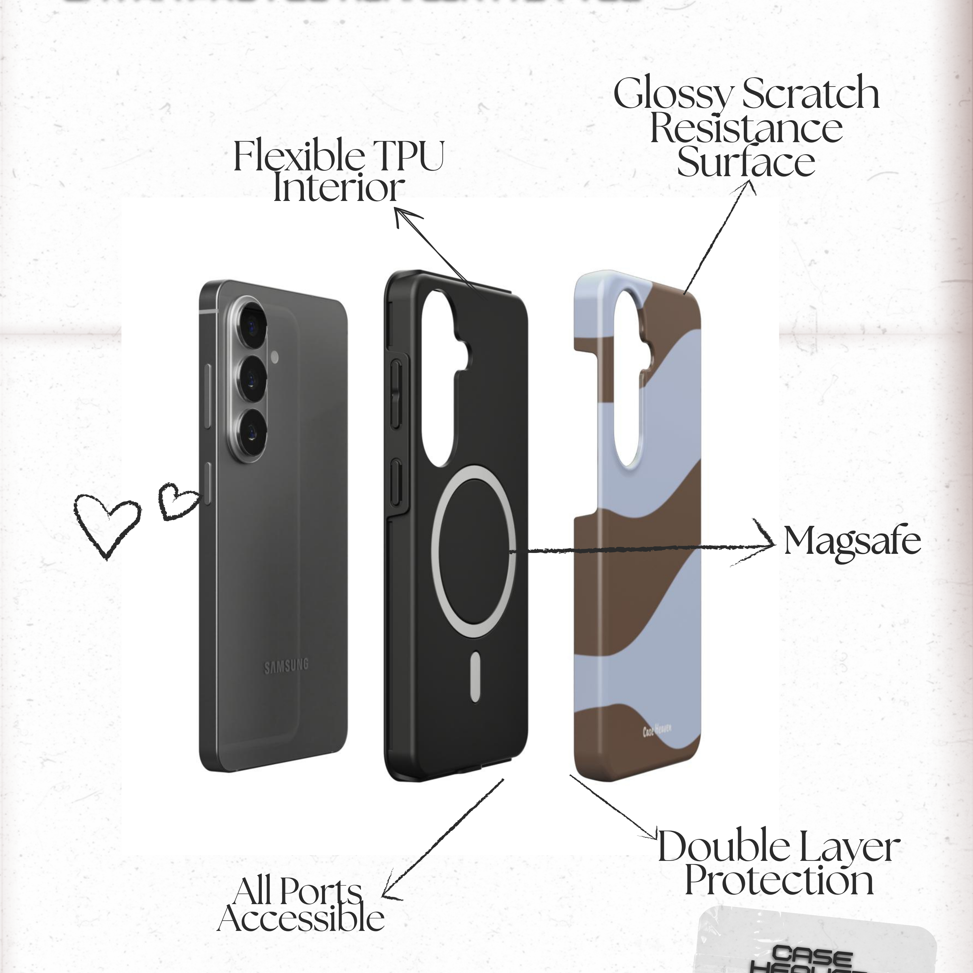 Mocha Waves | Magnetic Tough Phone Case