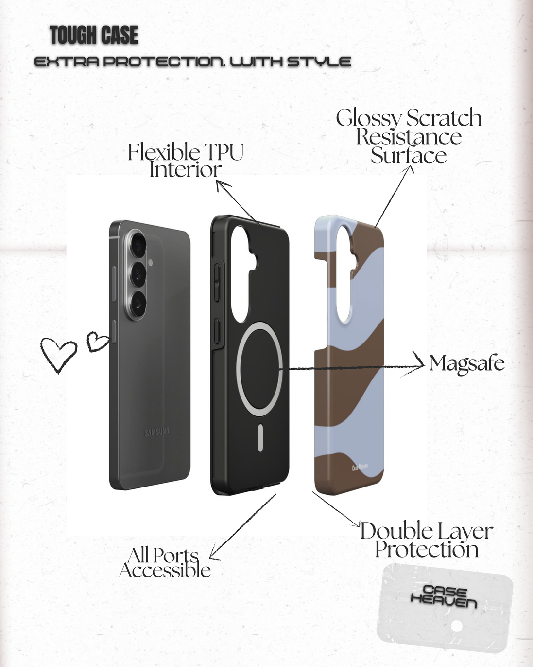 Mocha Waves | Magnetic Tough Phone Case