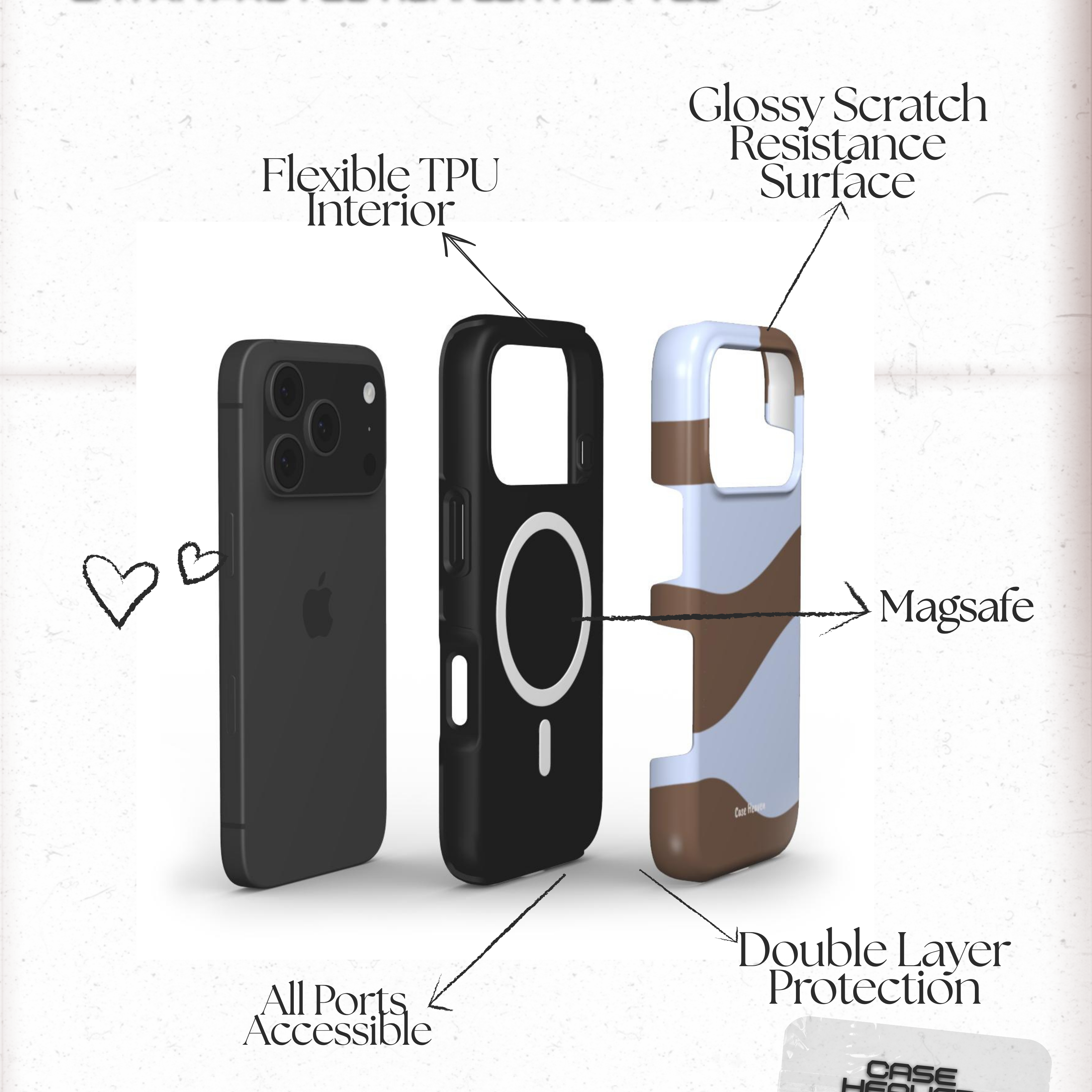 Mocha Waves | MagSafe Tough Phone Case