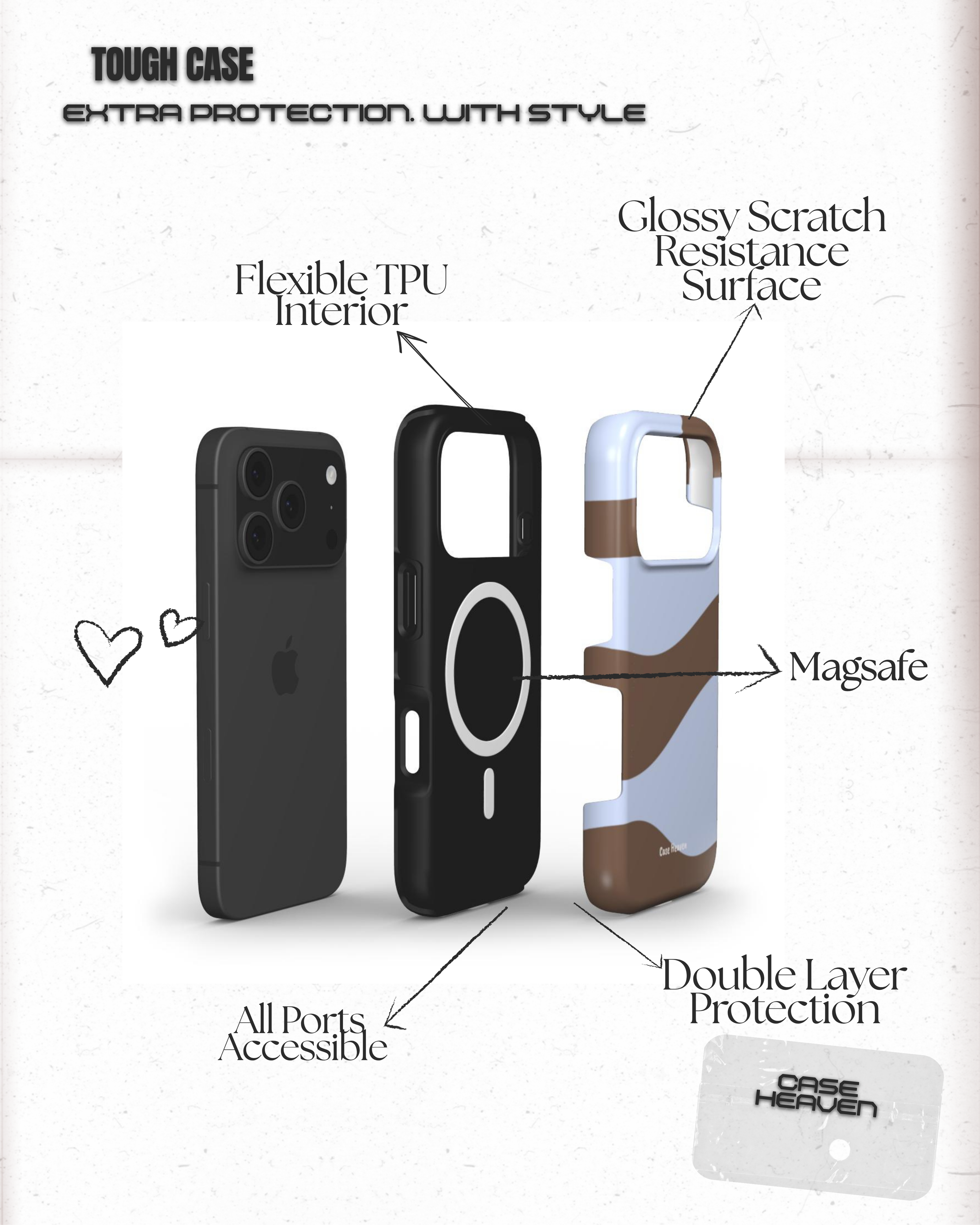 Mocha Waves | MagSafe Tough Phone Case
